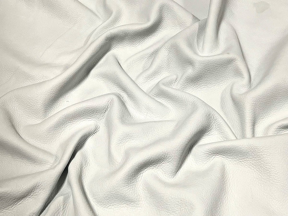White cow natural crust leather